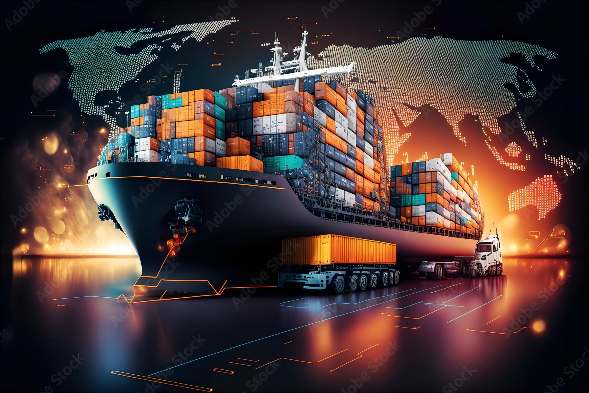 Open top container being loaded with electronics at a port in China