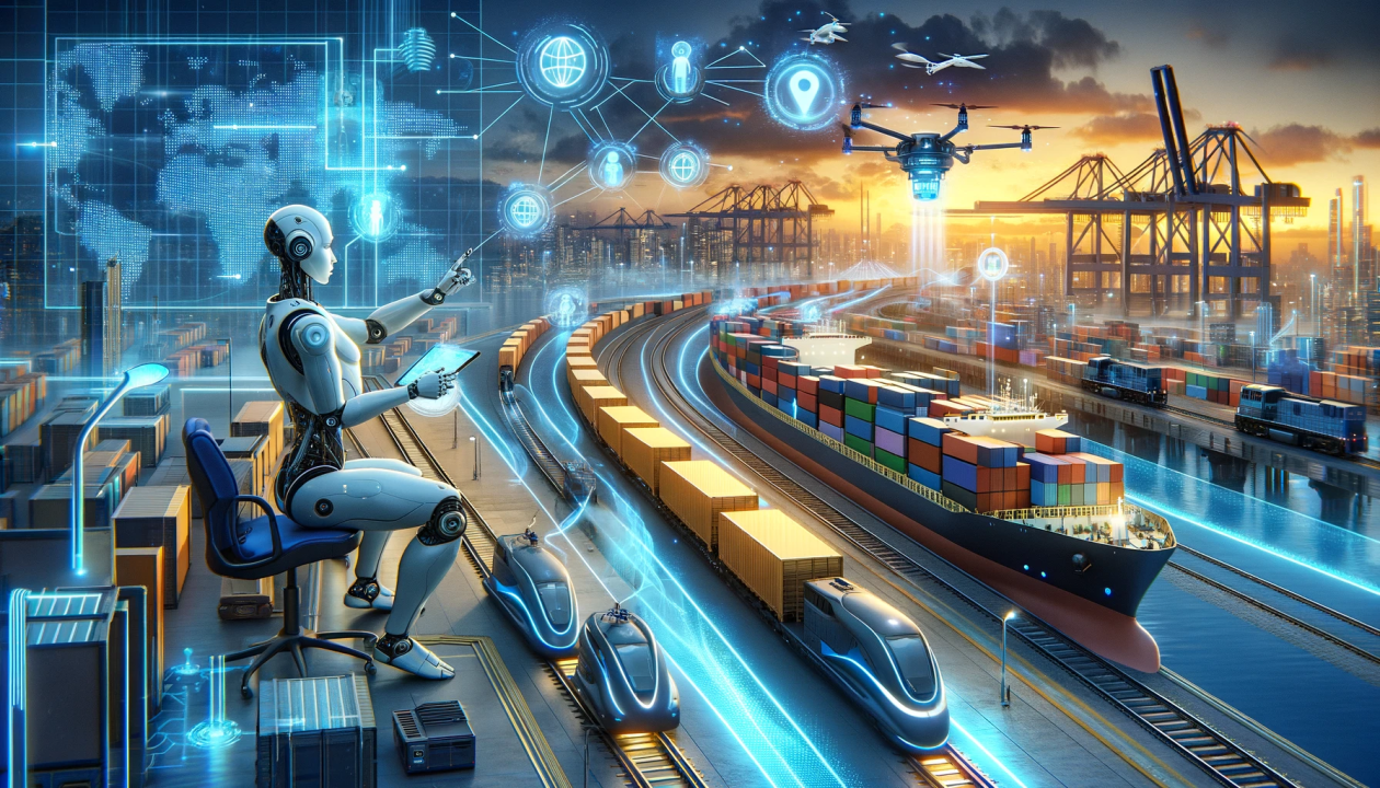 Logistics control tower showing real-time cargo tracking data