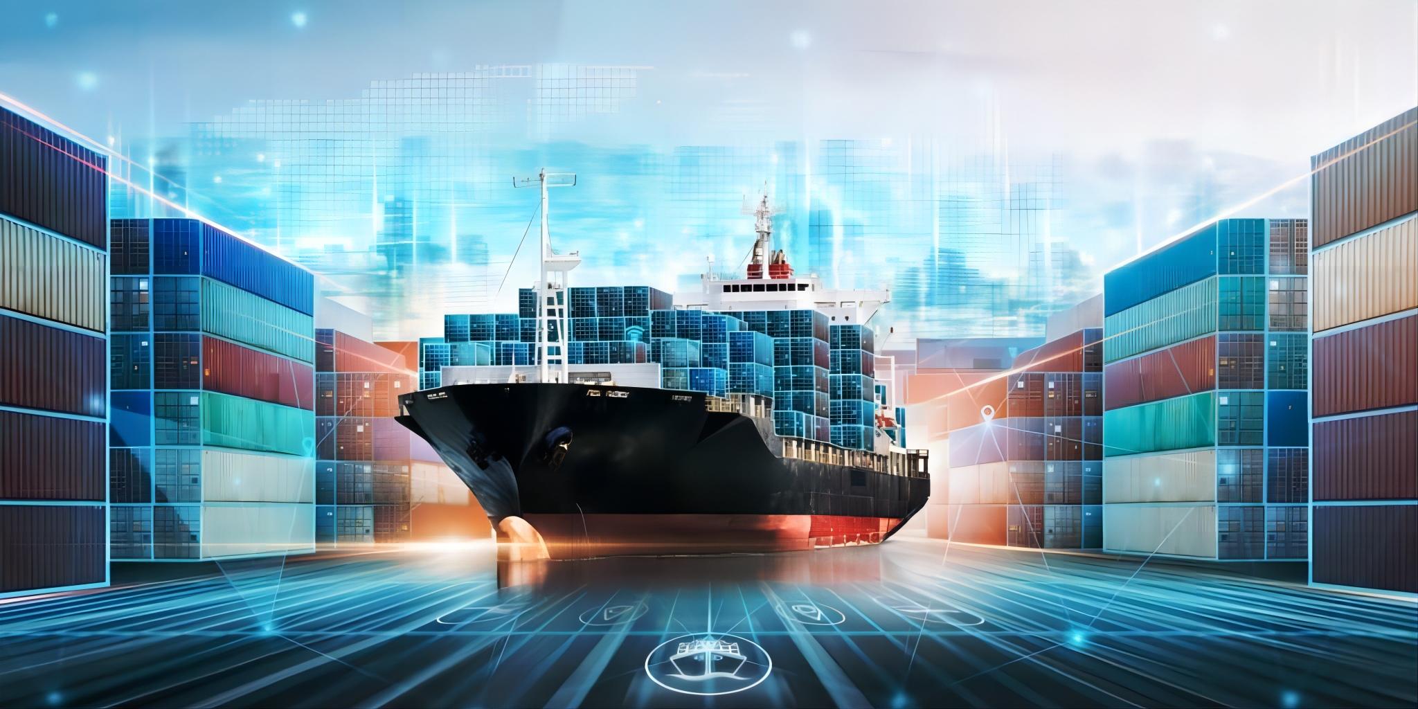 Large container ship carrying cargo across the ocean