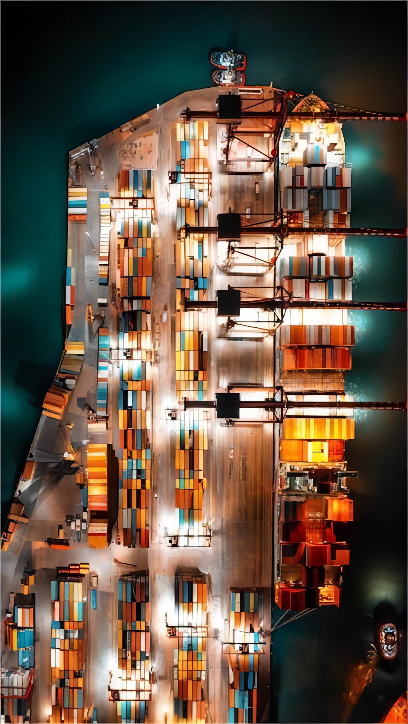 Textile rolls and finished apparel stacked in a warehouse for shipping