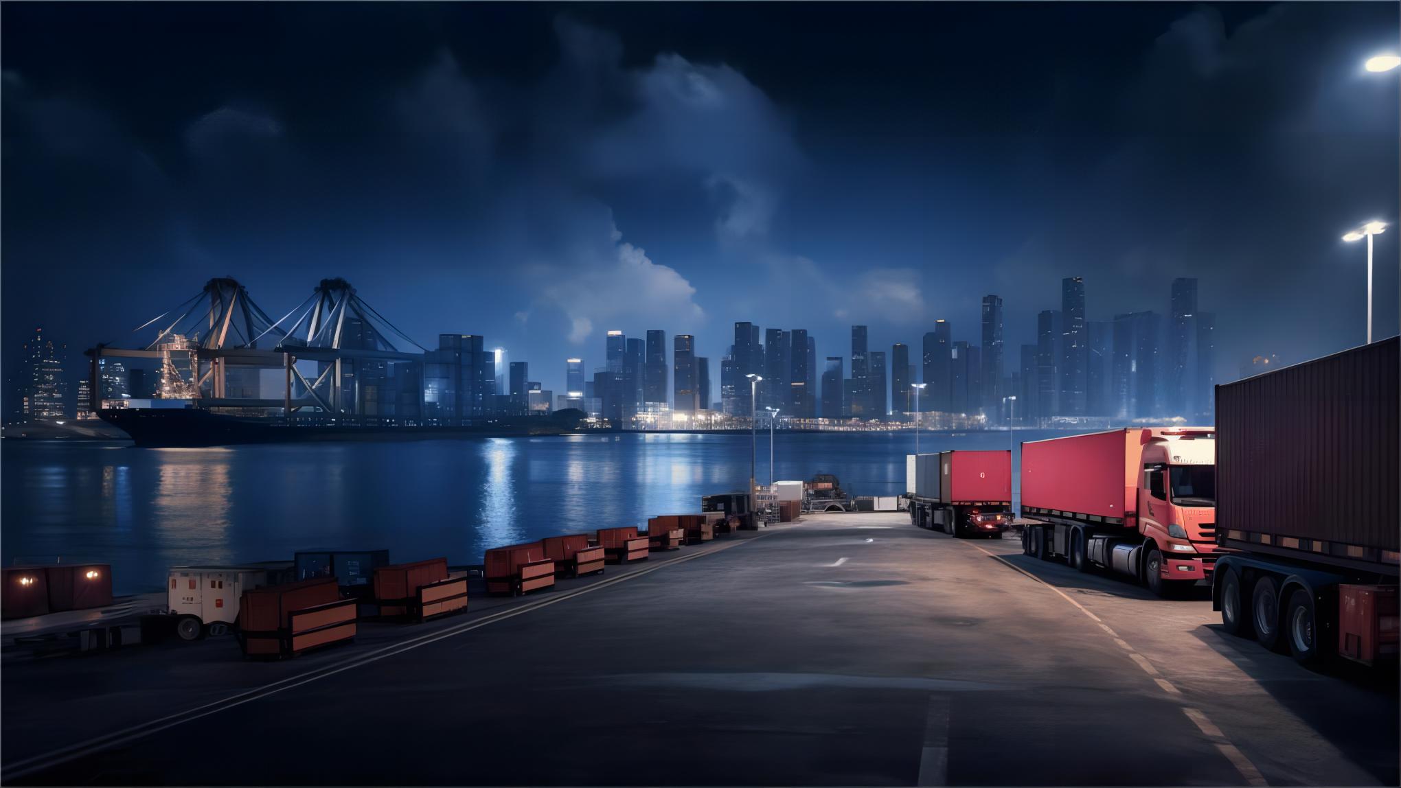Shipping containers stacked at a bustling port terminal in China