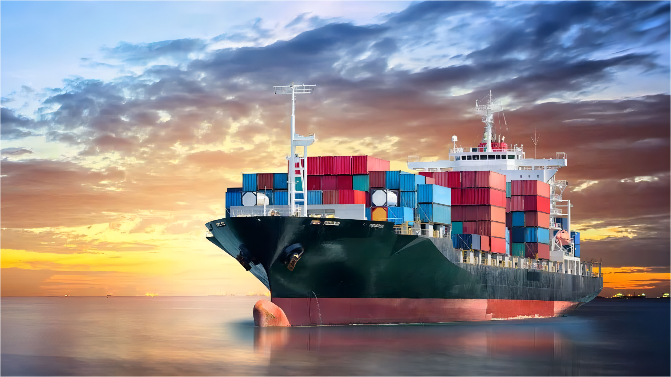 Cargo being secured inside an open top container for ocean transit