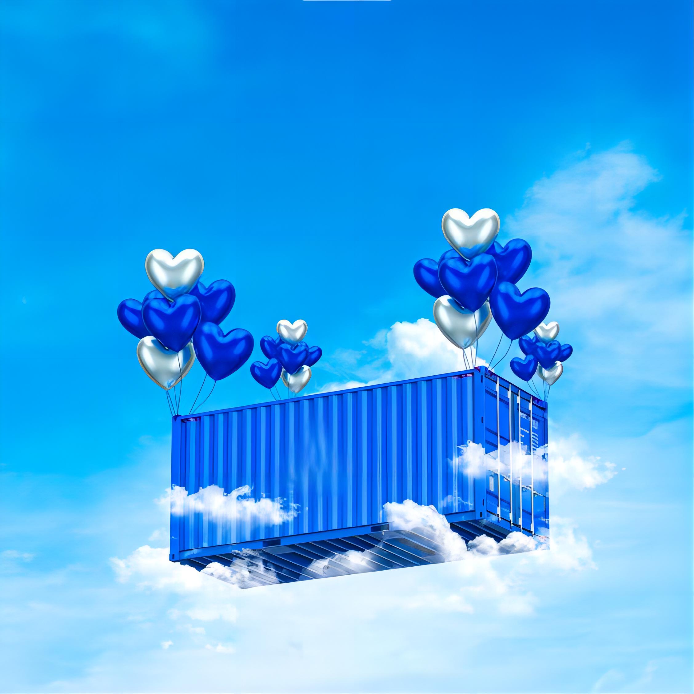 Shipping container loaded with toy boxes at port