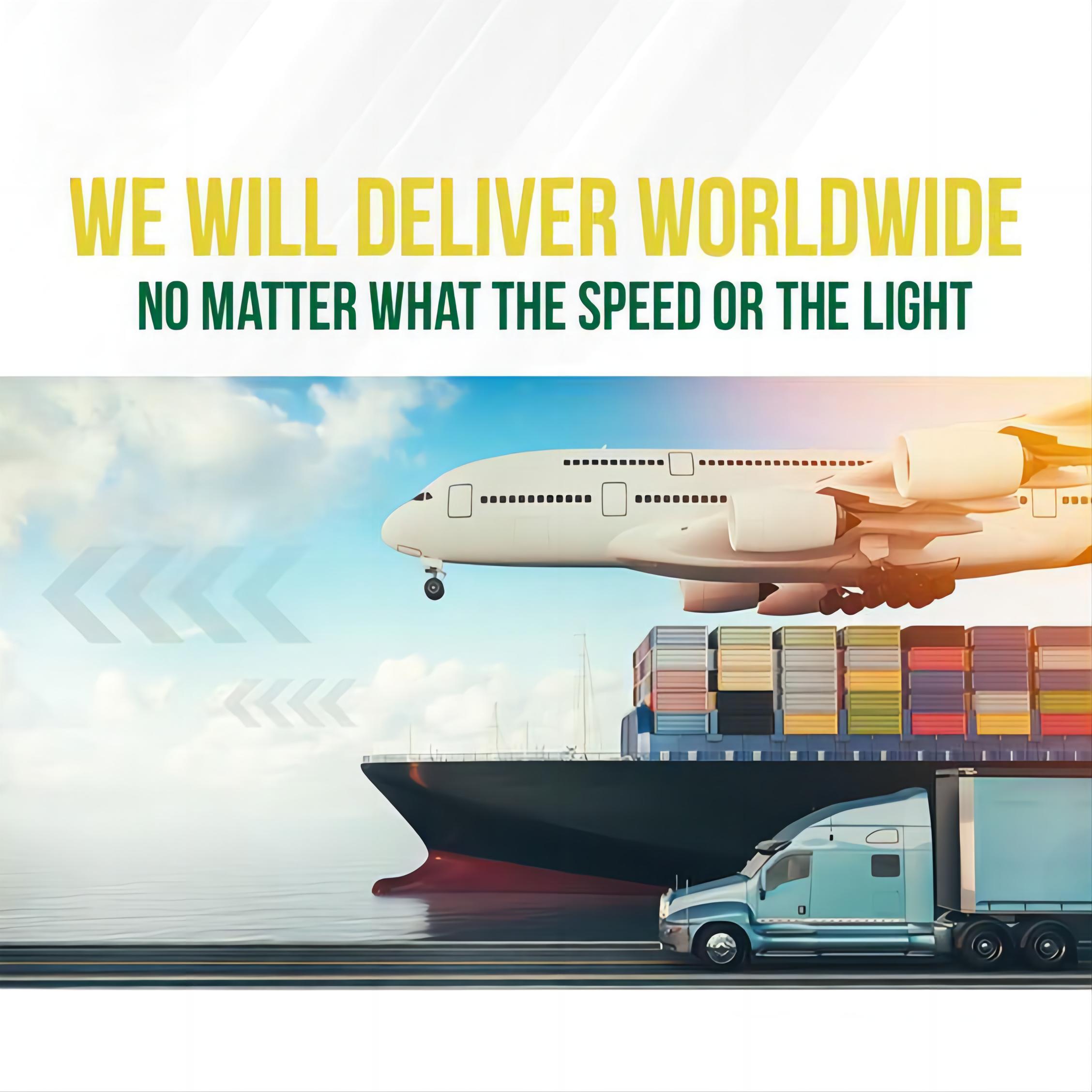 Cargo ships carrying containers across the ocean, symbolizing international textile shipping.