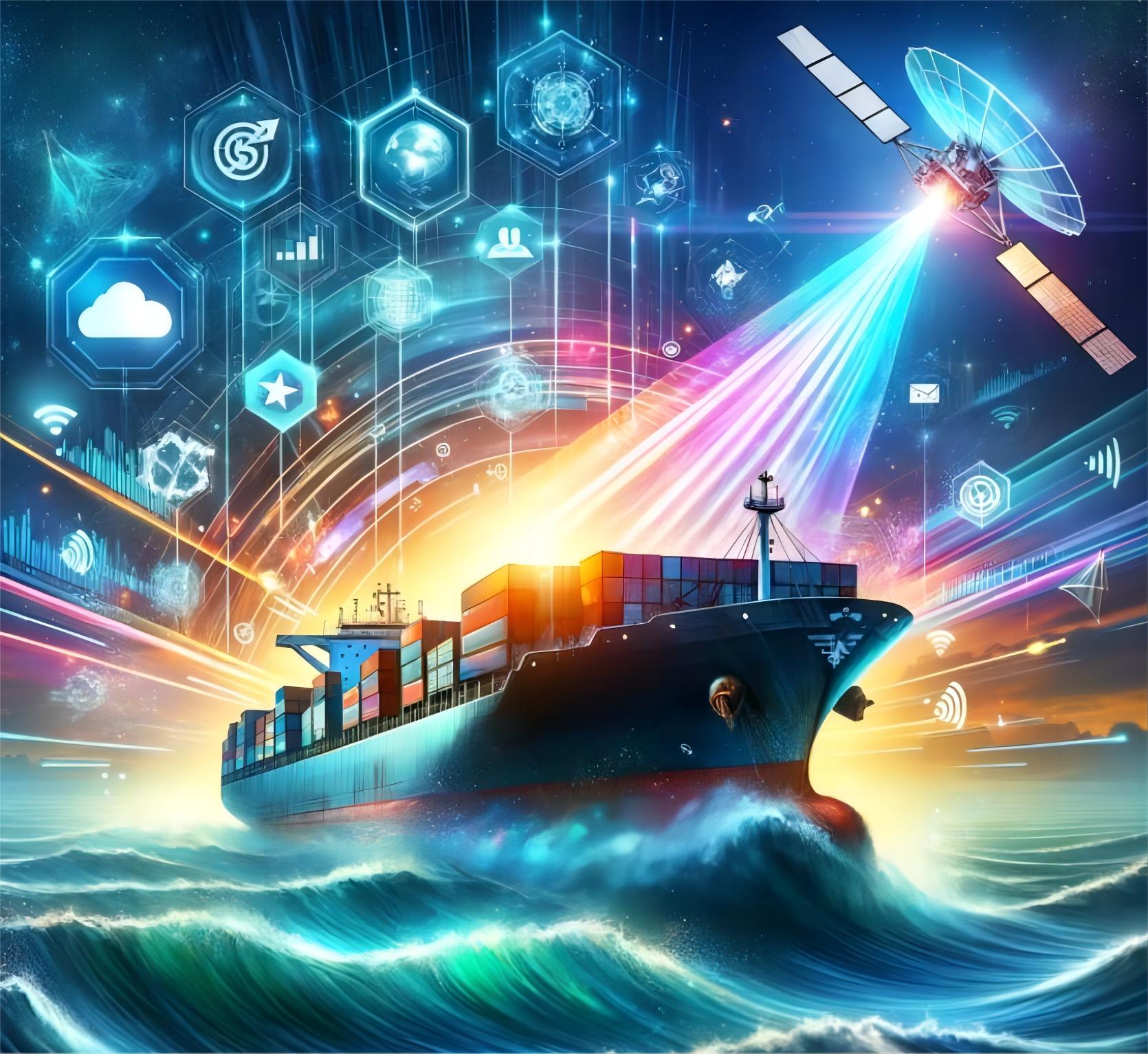 A large container ship carrying numerous 40HQ FCL containers across the ocean