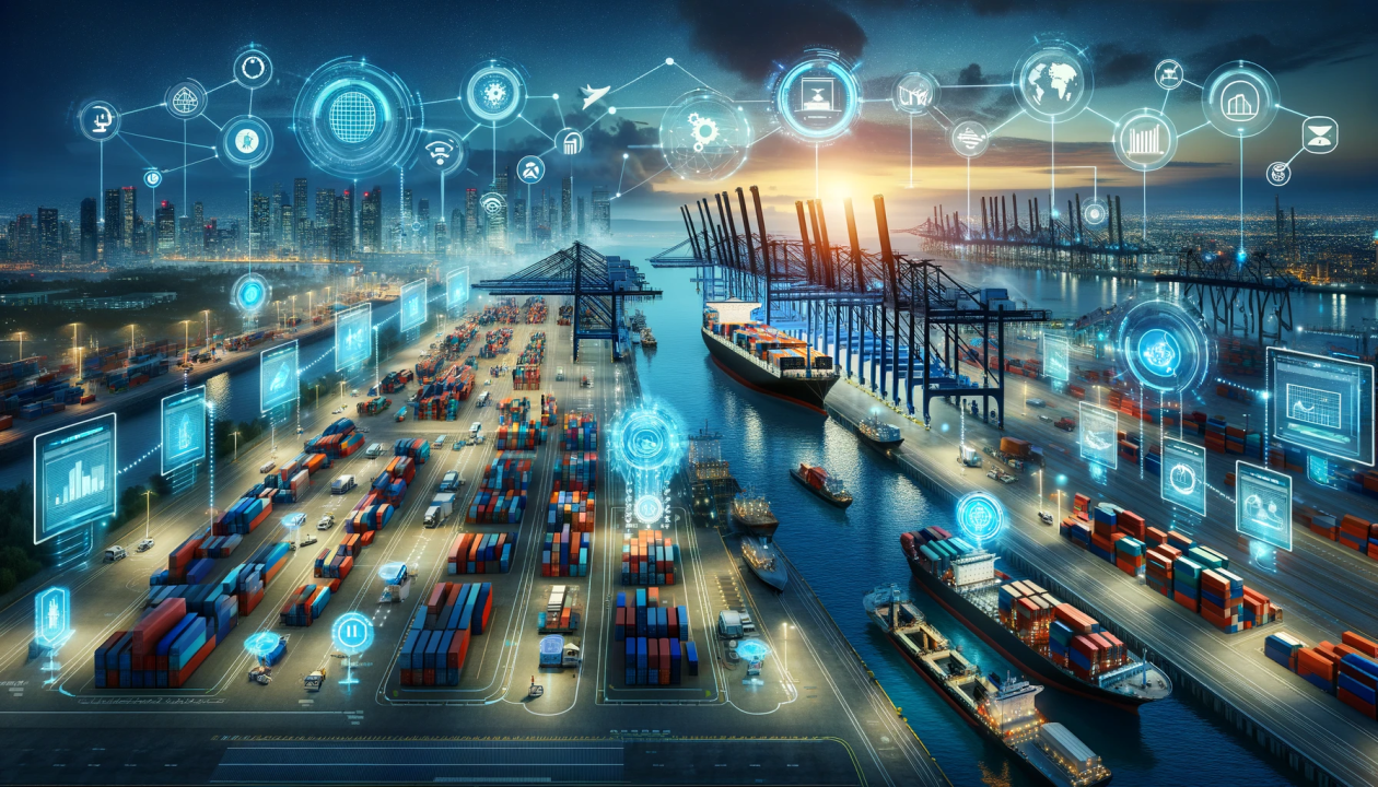 Supply chain optimization diagram for international auto parts shipping
