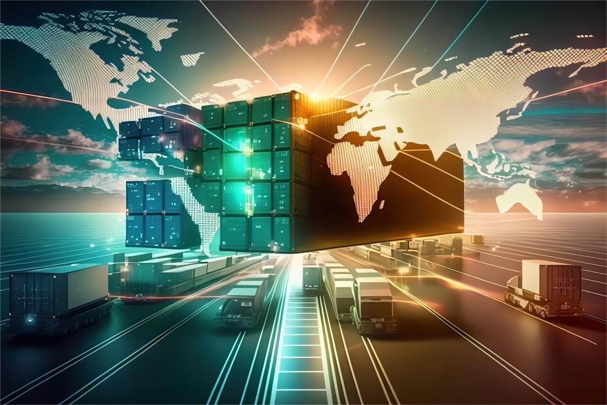 A graphic illustrating supply chain risk management, with safeguards like insurance.