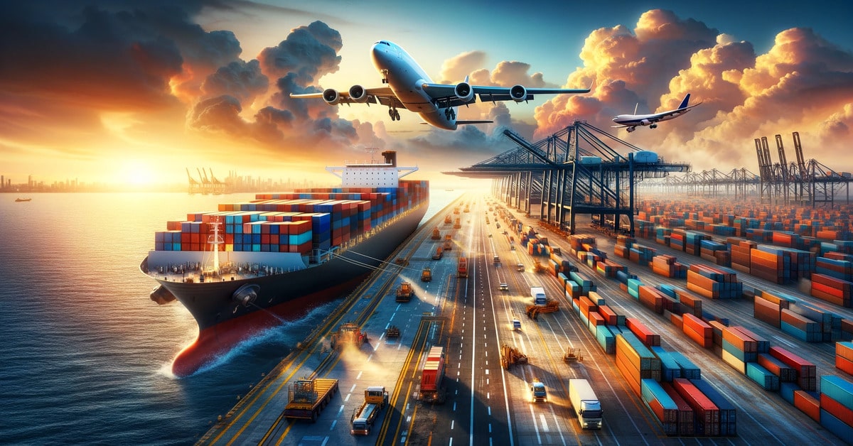 Map illustrating shipping routes from China to Europe