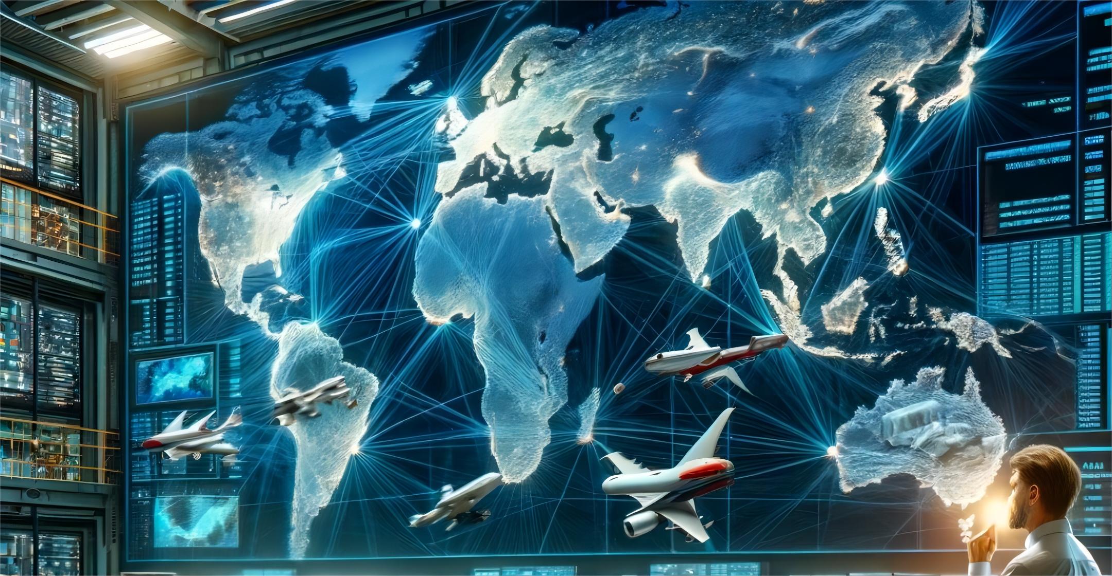 Map showing shipping routes from major Chinese ports to Houston