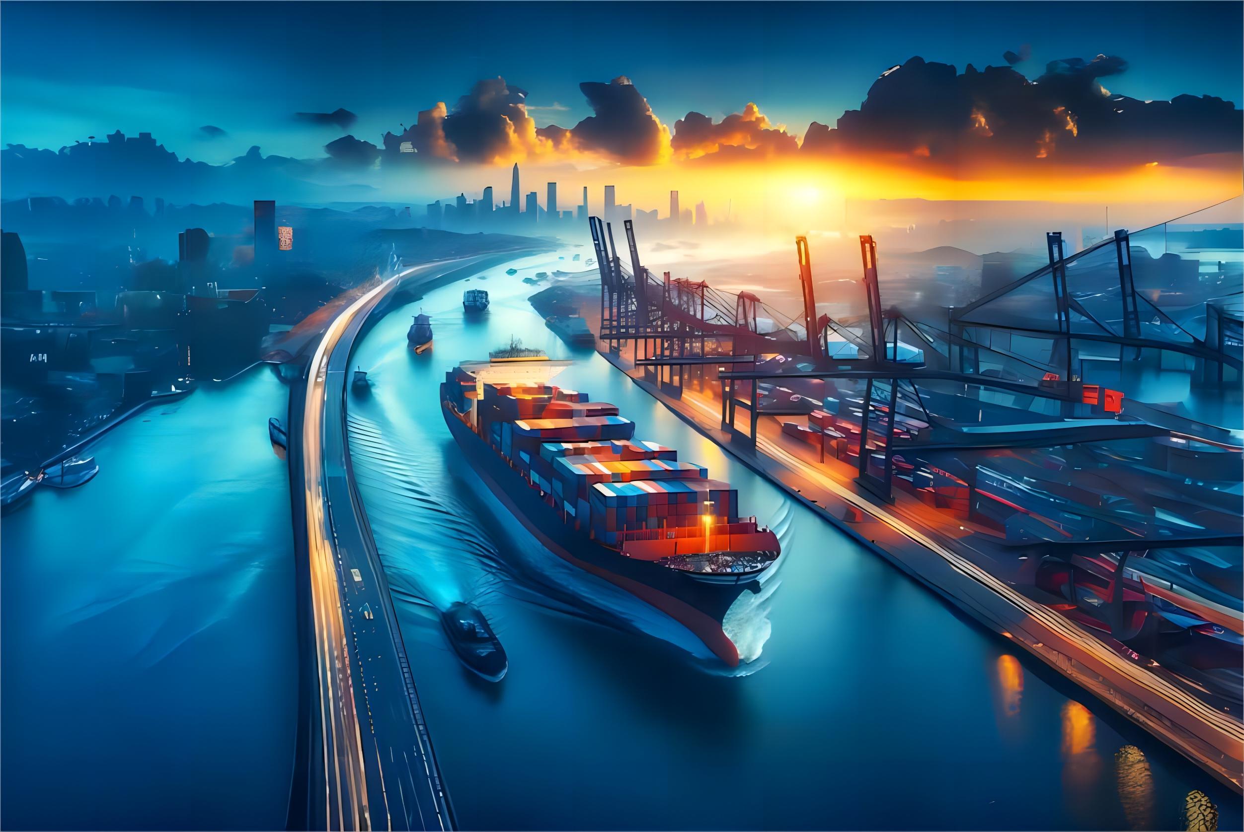 Freight train arriving at a European terminal