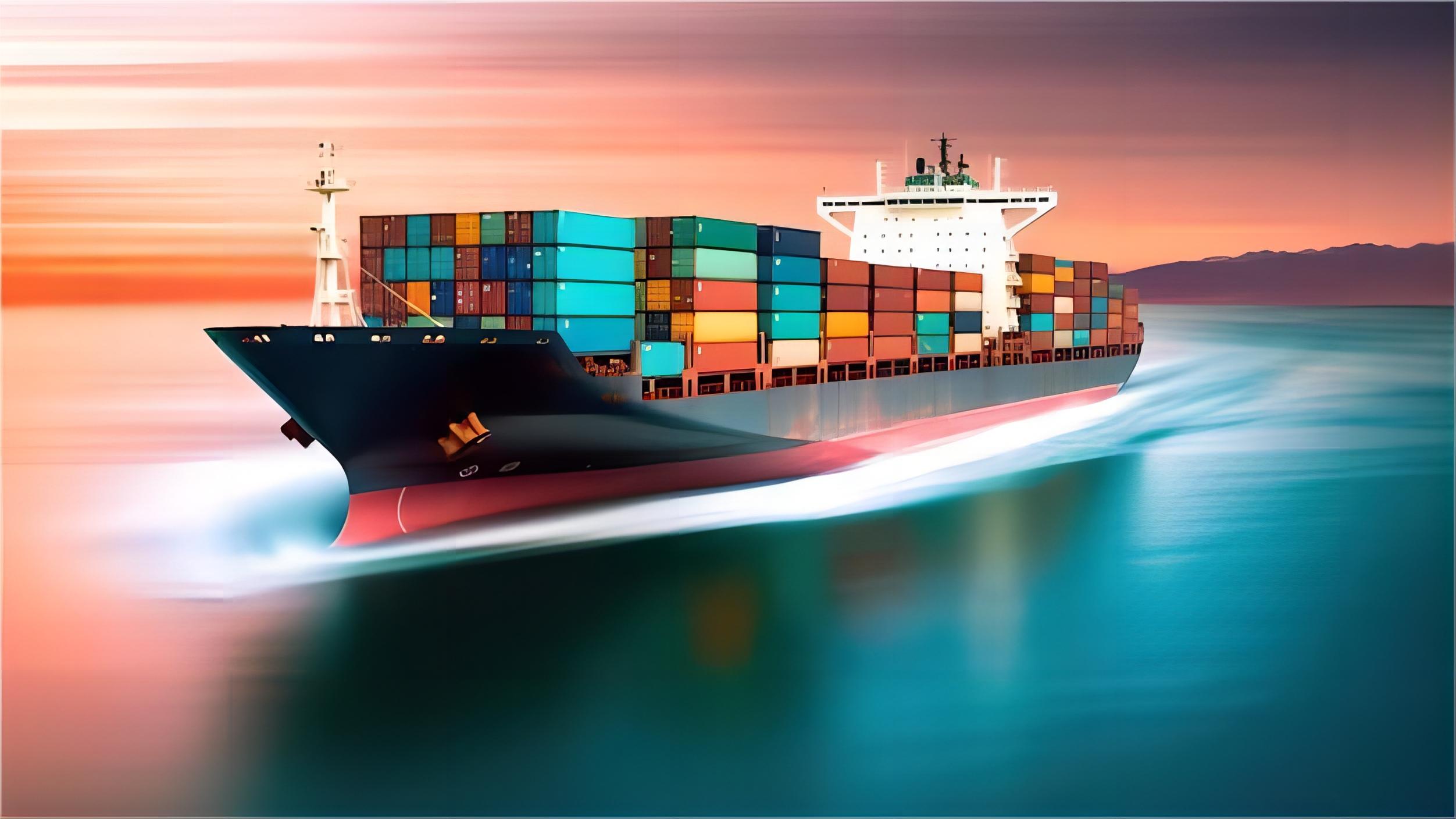 Map showing sea freight route from China to Belgium