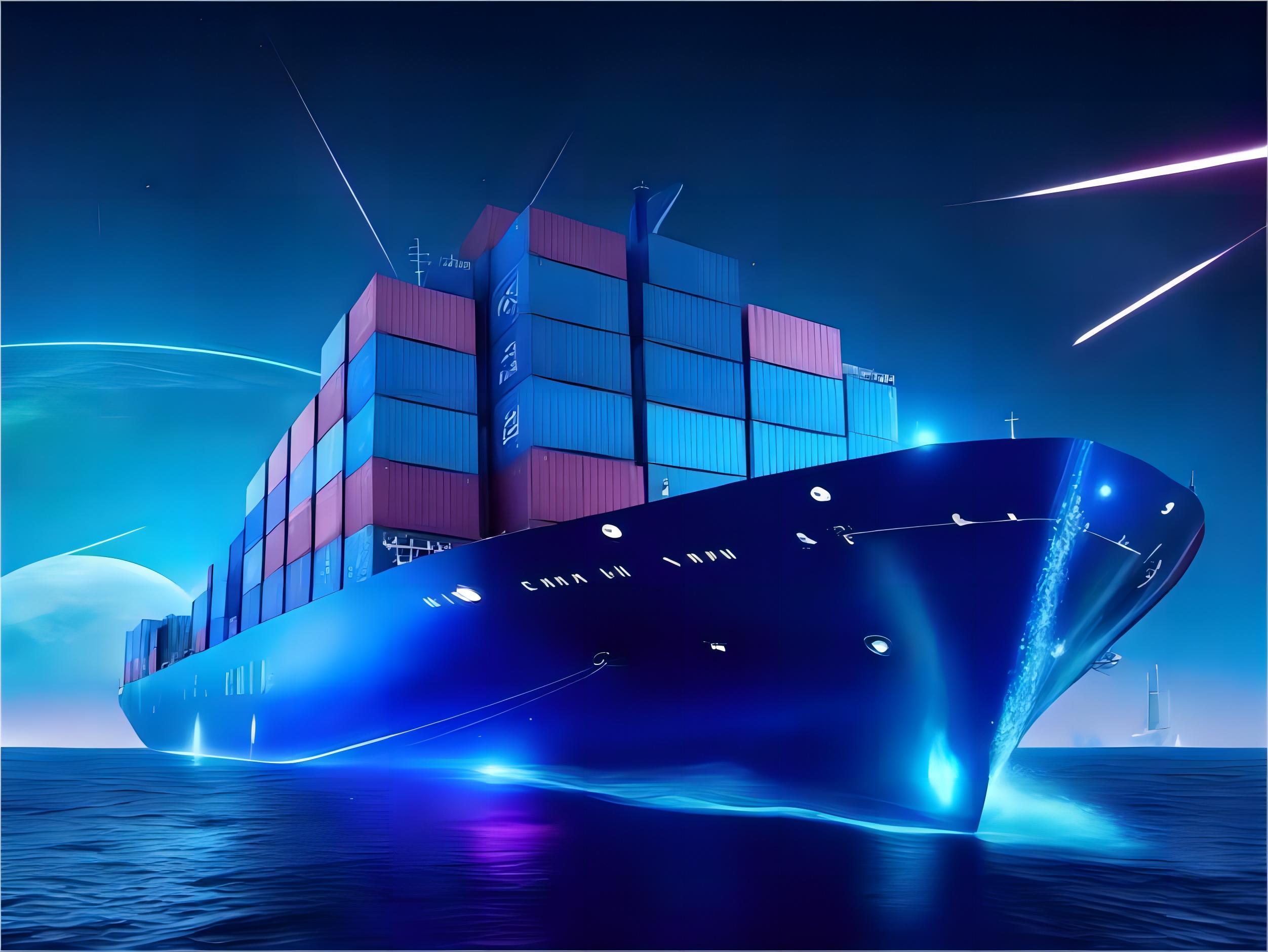 40HQ shipping containers at a busy port in China, ready for export