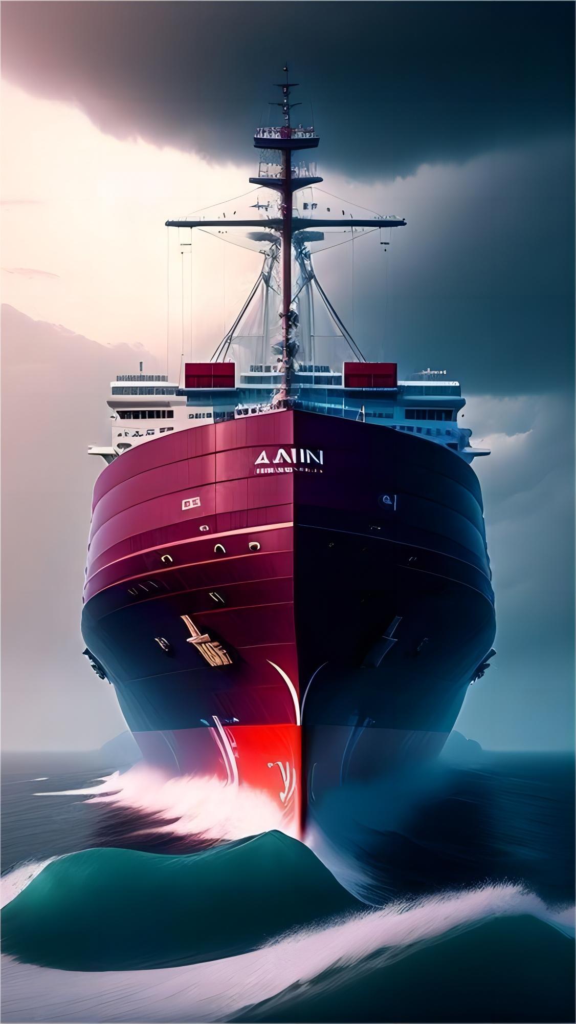 Shipping container being loaded onto a cargo ship