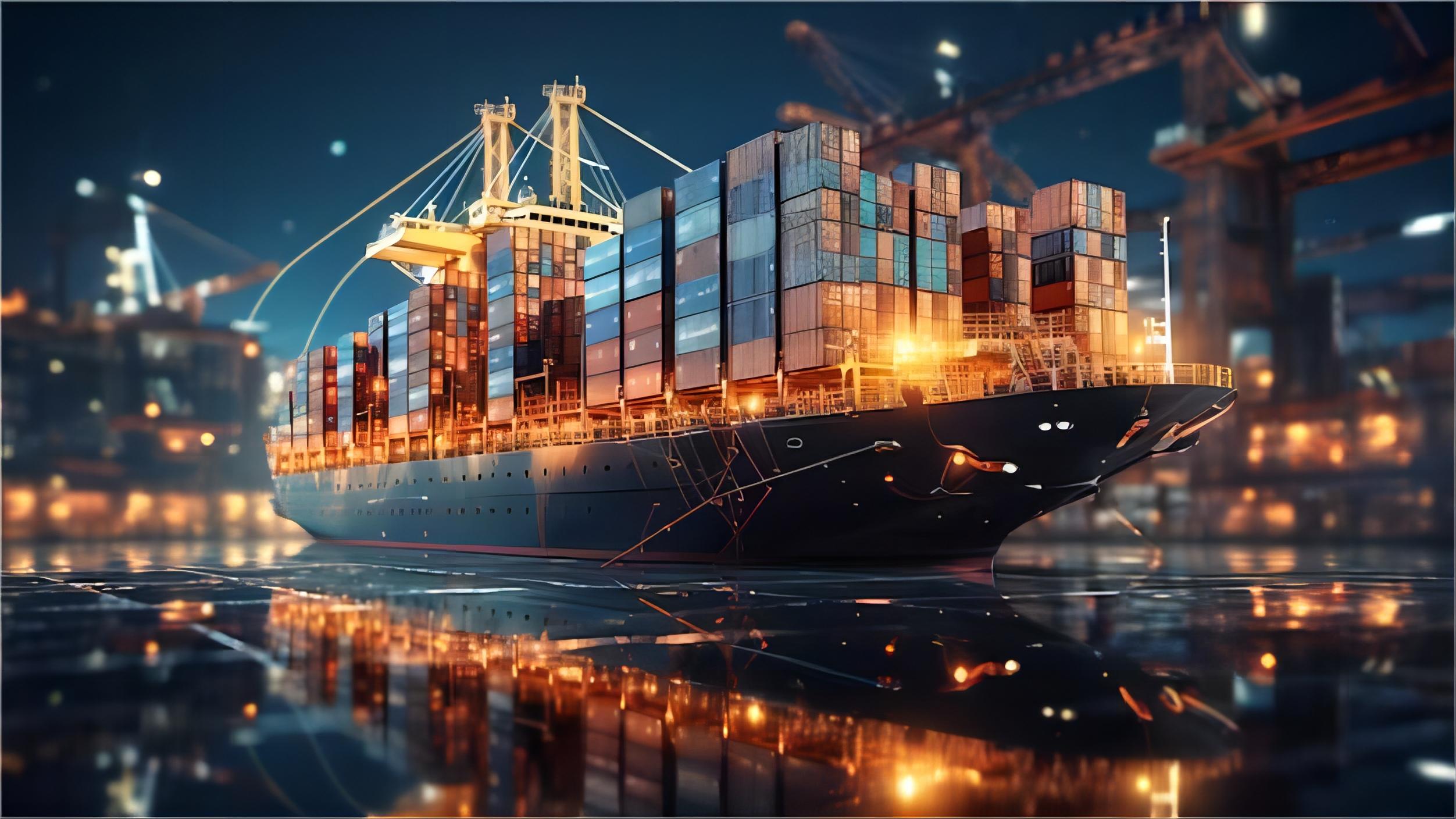 Global logistics network map showing shipping routes from China to USA