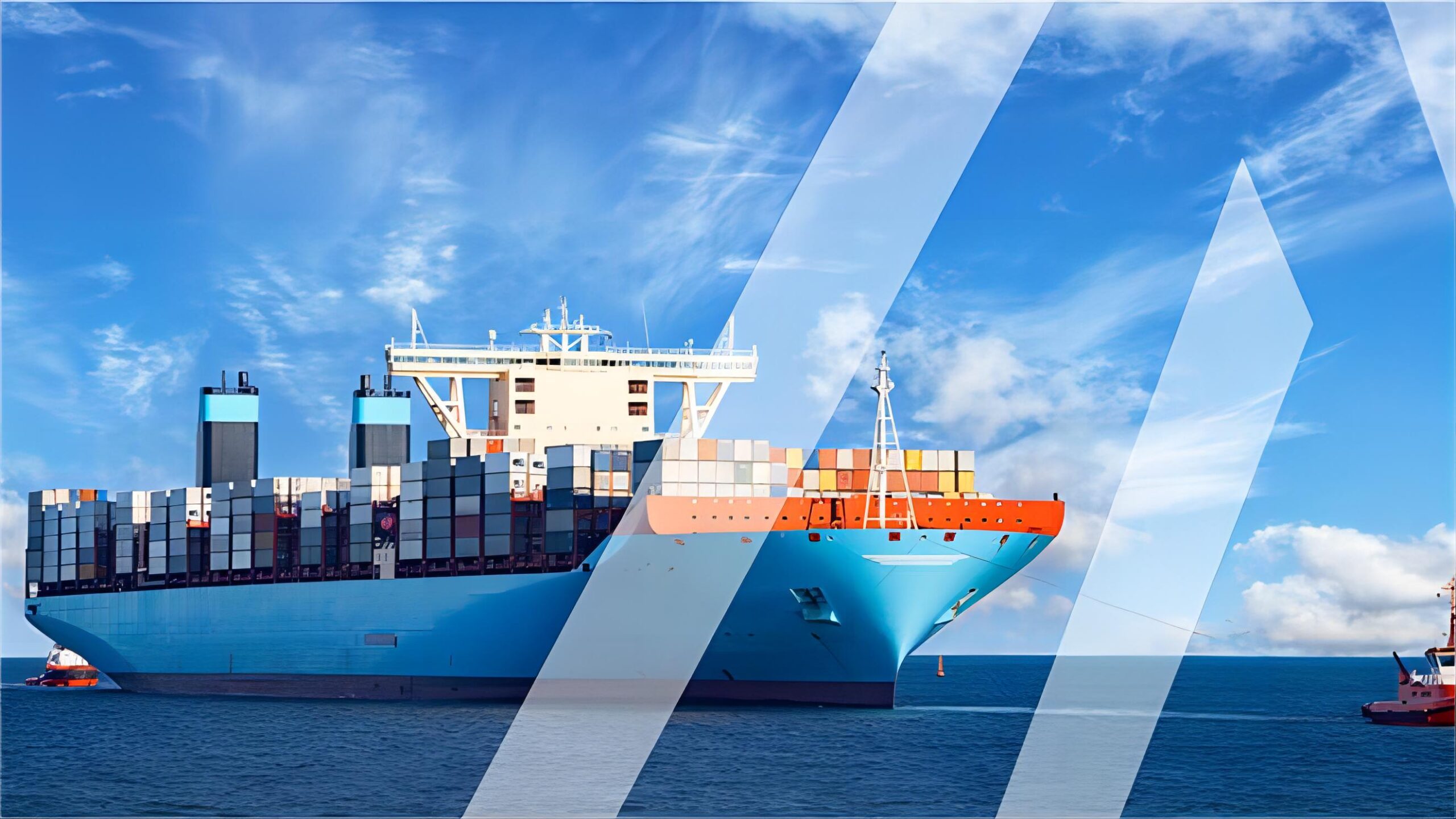 Cargo ships at port with containers