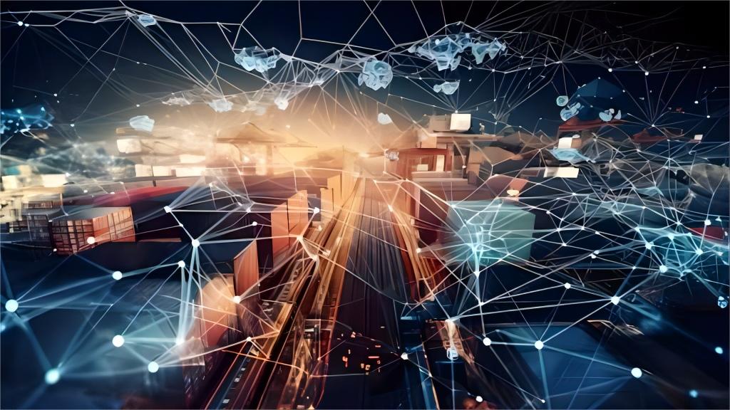 Shipping containers at a busy port, ready for international transport