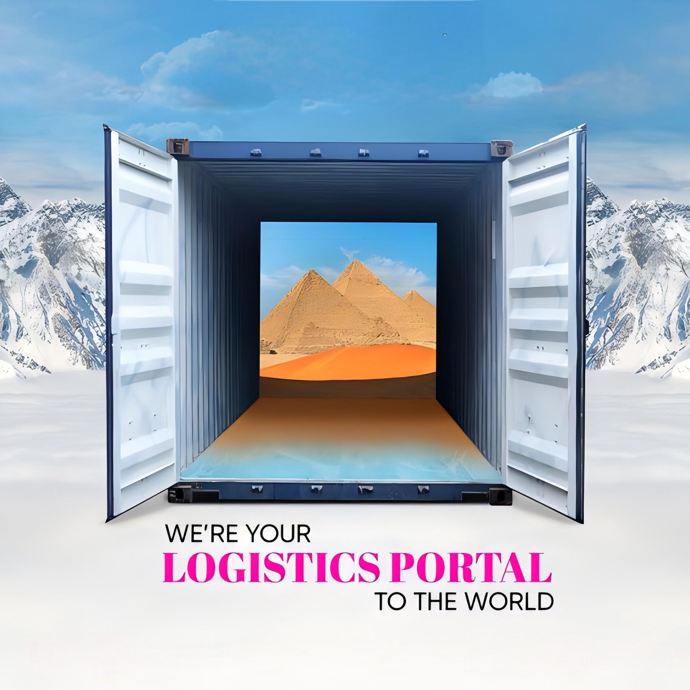 Oversized furniture loaded onto a flat rack container at a port