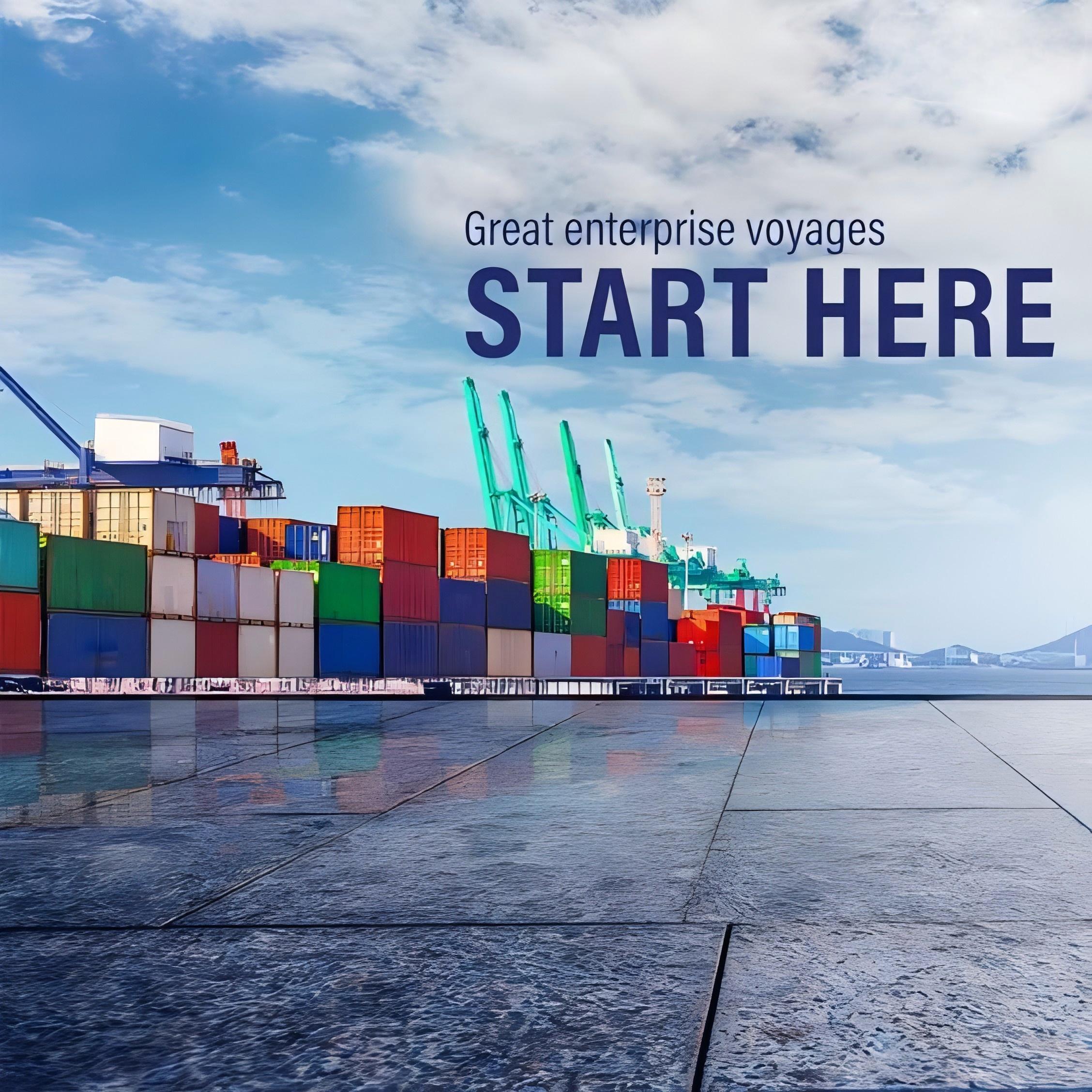 Reefer container being loaded with furniture at a busy port