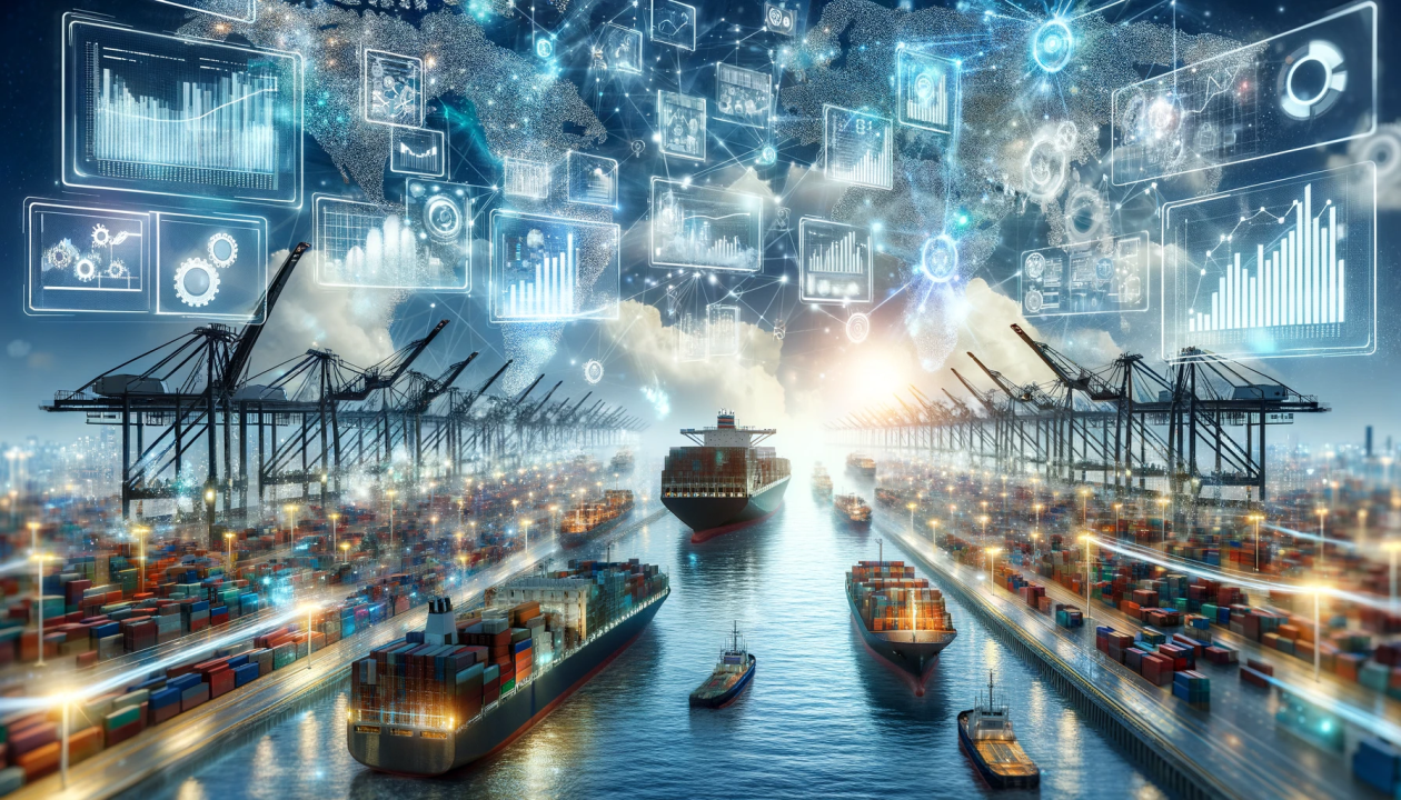 Global shipping routes for container vessels