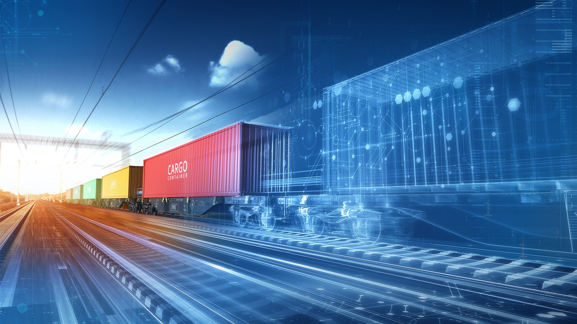 Infographic comparing different shipping methods like sea, air, and rail freight, showing cost and transit time differences.