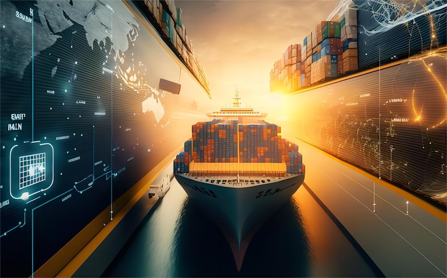 Global map highlighting shipping routes from major Chinese ports to Seattle