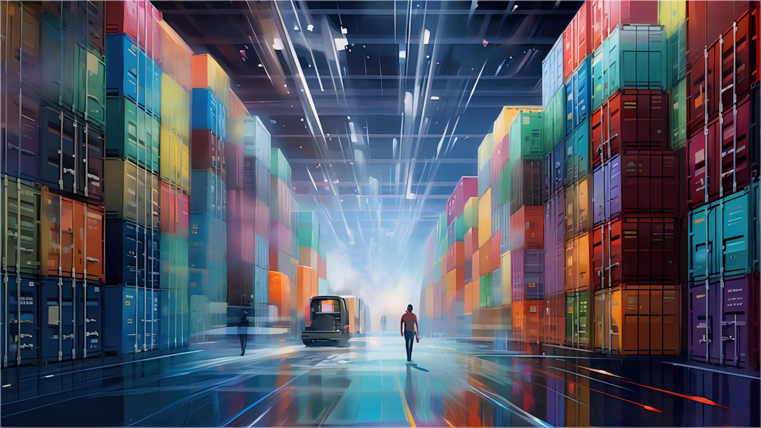 Logistics warehouse preparing express shipments for Canadian delivery
