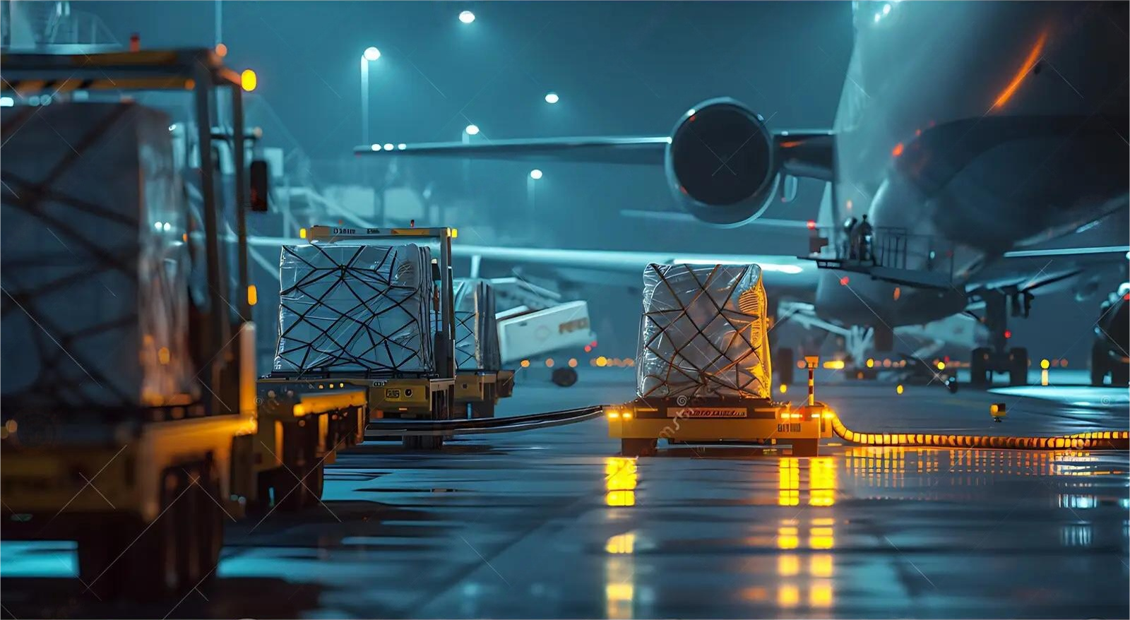 Cargo ship and airplane representing global freight options