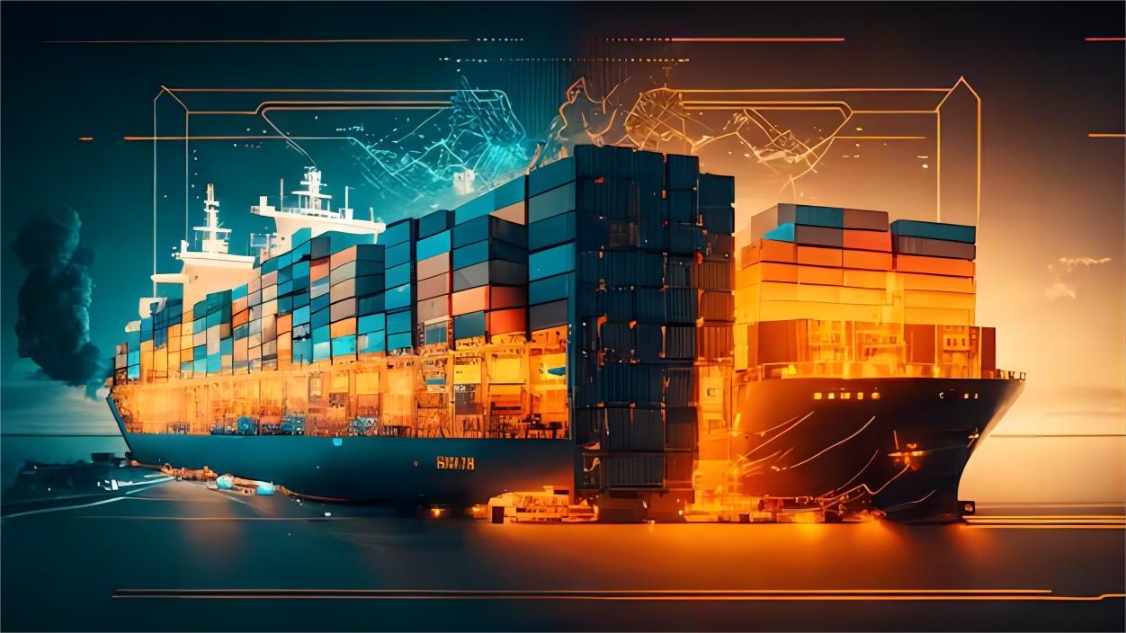 Logistics warehouse with electronics ready for air freight