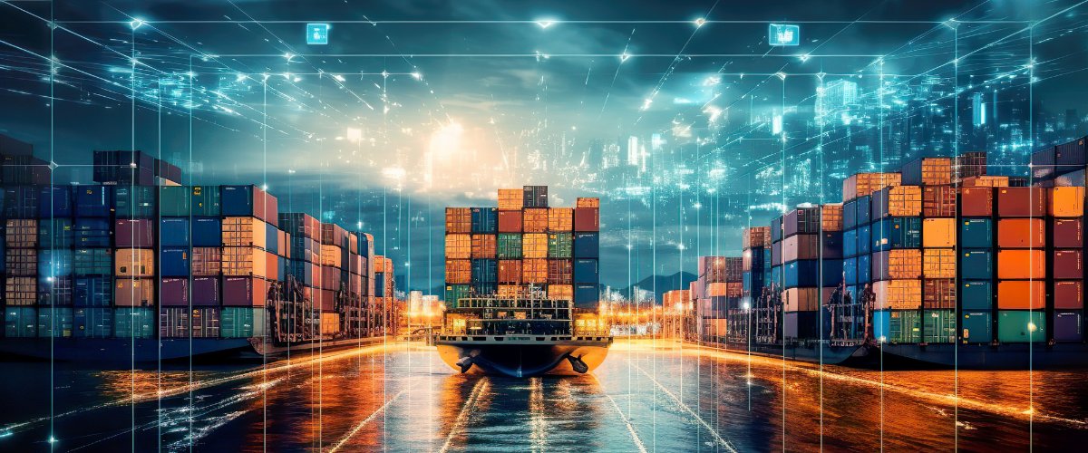 Logistics professional reviewing shipping documentation for customs clearance